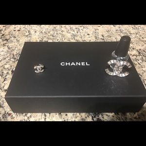 Authentic Chanel. Baguette crystal. 54 7 Silver.